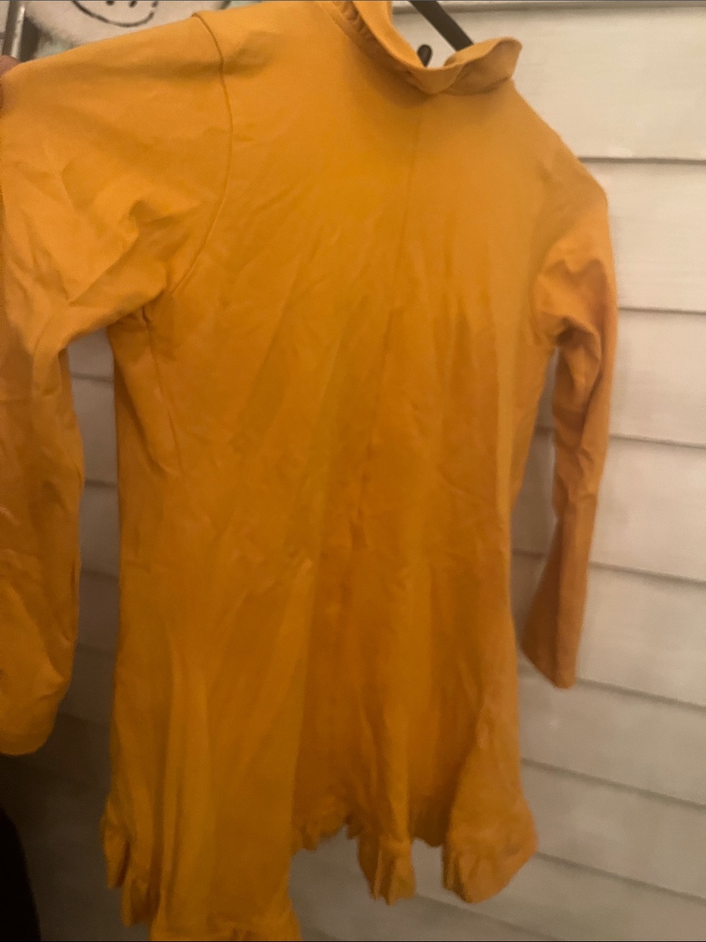 Girls Ruffle Front Jacket - Mustard Yellow - Picture 3 of 3